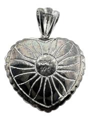 One Sterling Silver Diamond Pave Heart Pendant 0.24 CTTW